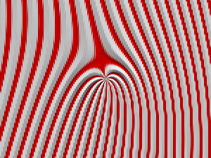 Composite image that consists of vertical stripes of the spiral at different rotations